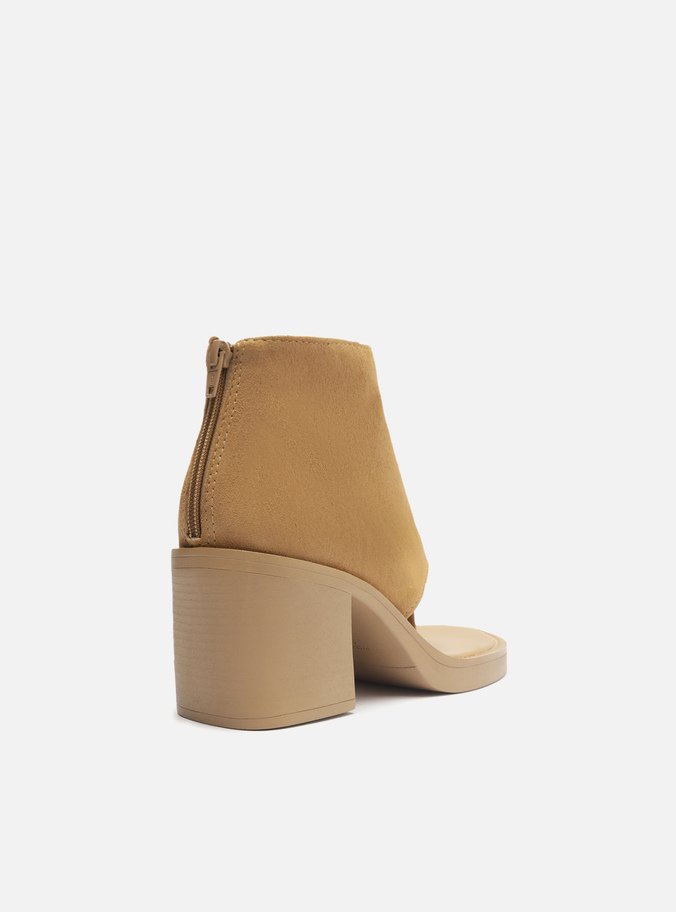 Sandal Boot Marrom Suede Salto Bloco
