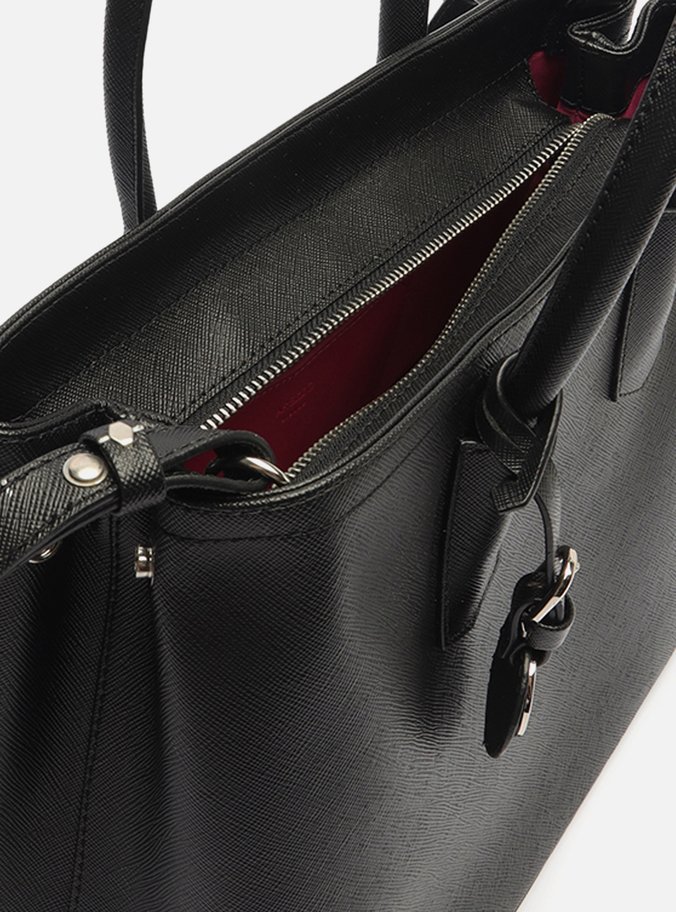 Bolsa Tote Preta Giorno Grande Bag Charm