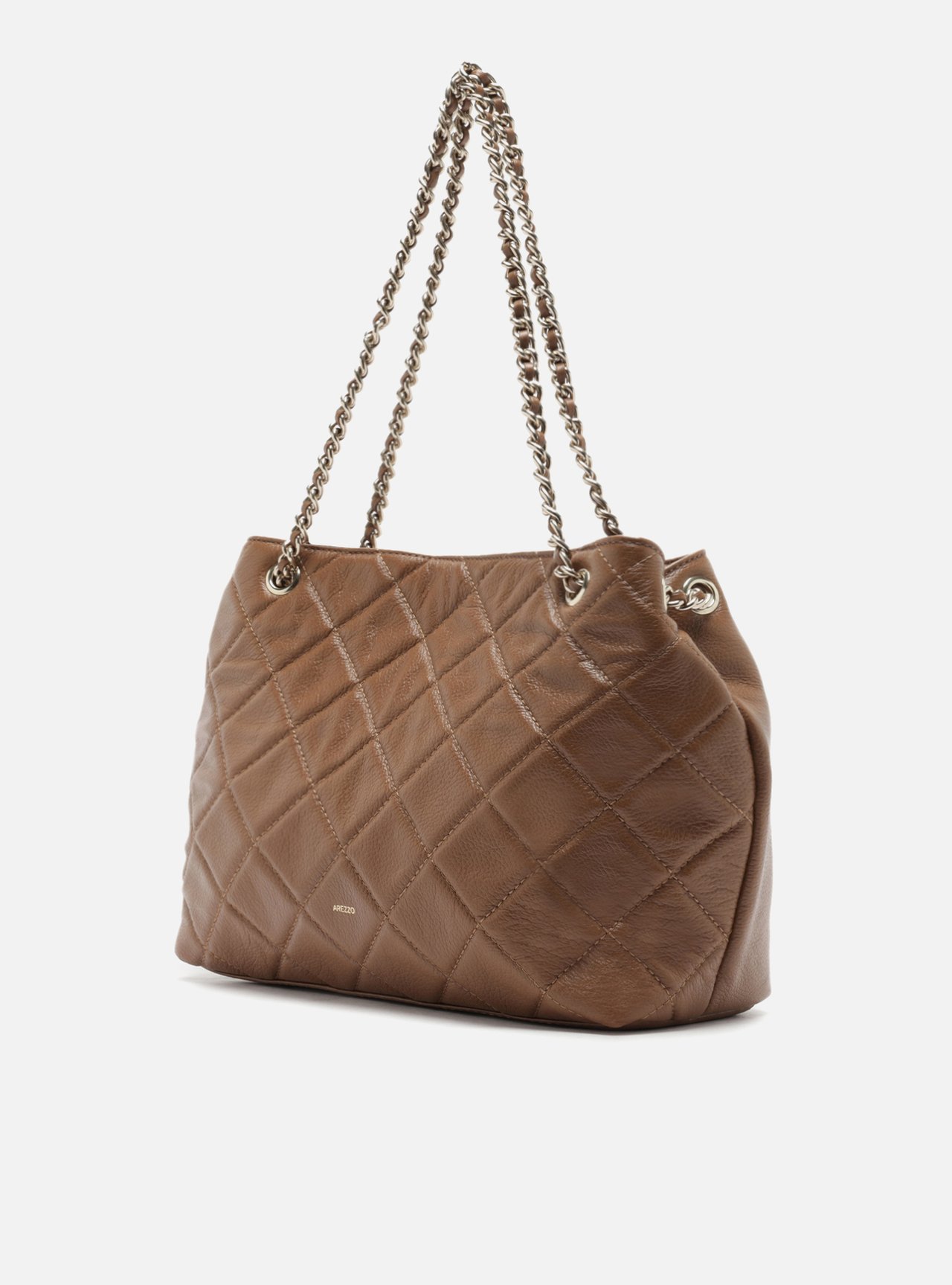Bolsa Tote Marrom Couro Matelassê Média — foto 2