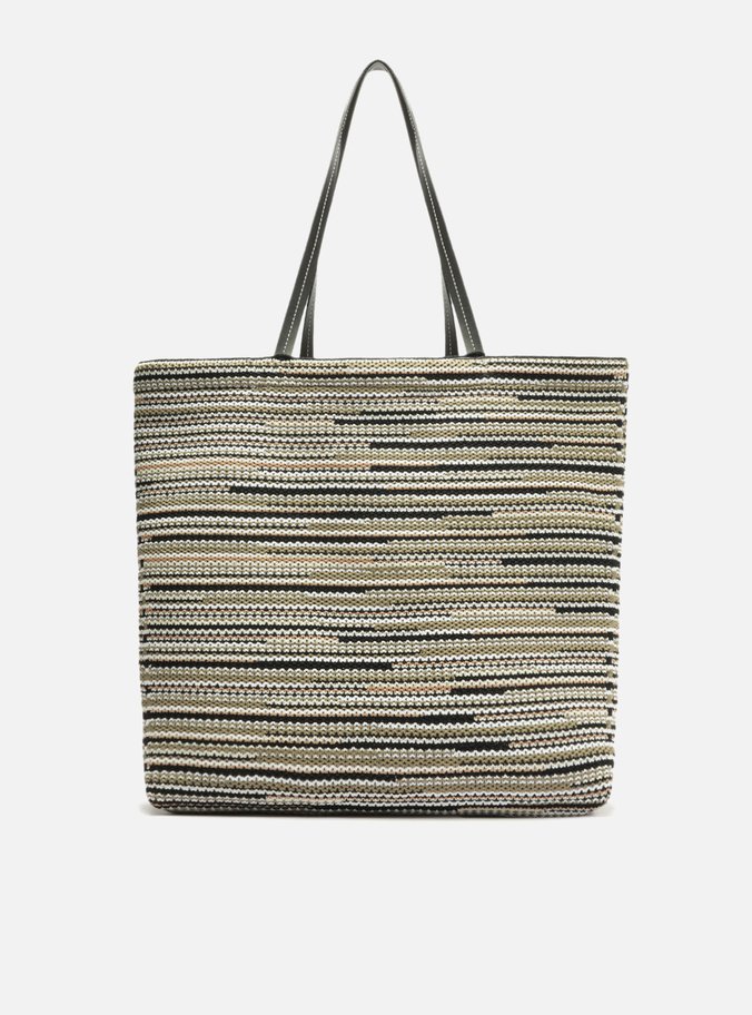 Bolsa Shopping Crochê Multicolorida Brizza