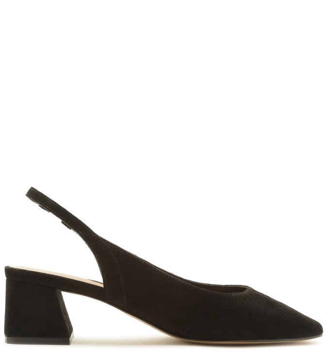 Scarpin Preto Arezzo Touch Suede Salto Bloco