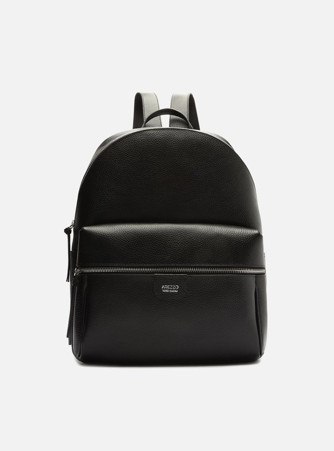 Mochila Preta Couro Miele Grande