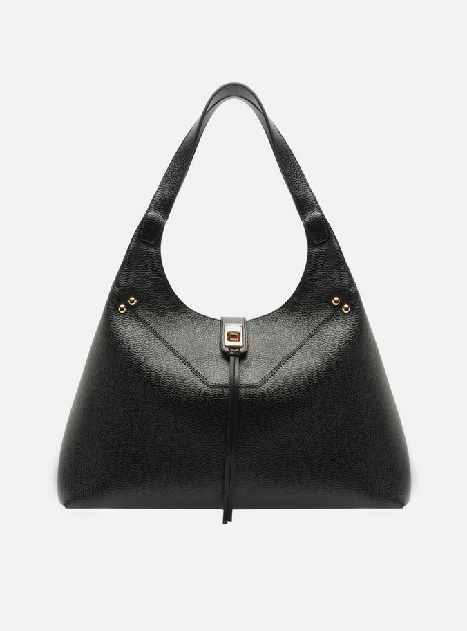 Bolsa Hobo Preta Grande Metais