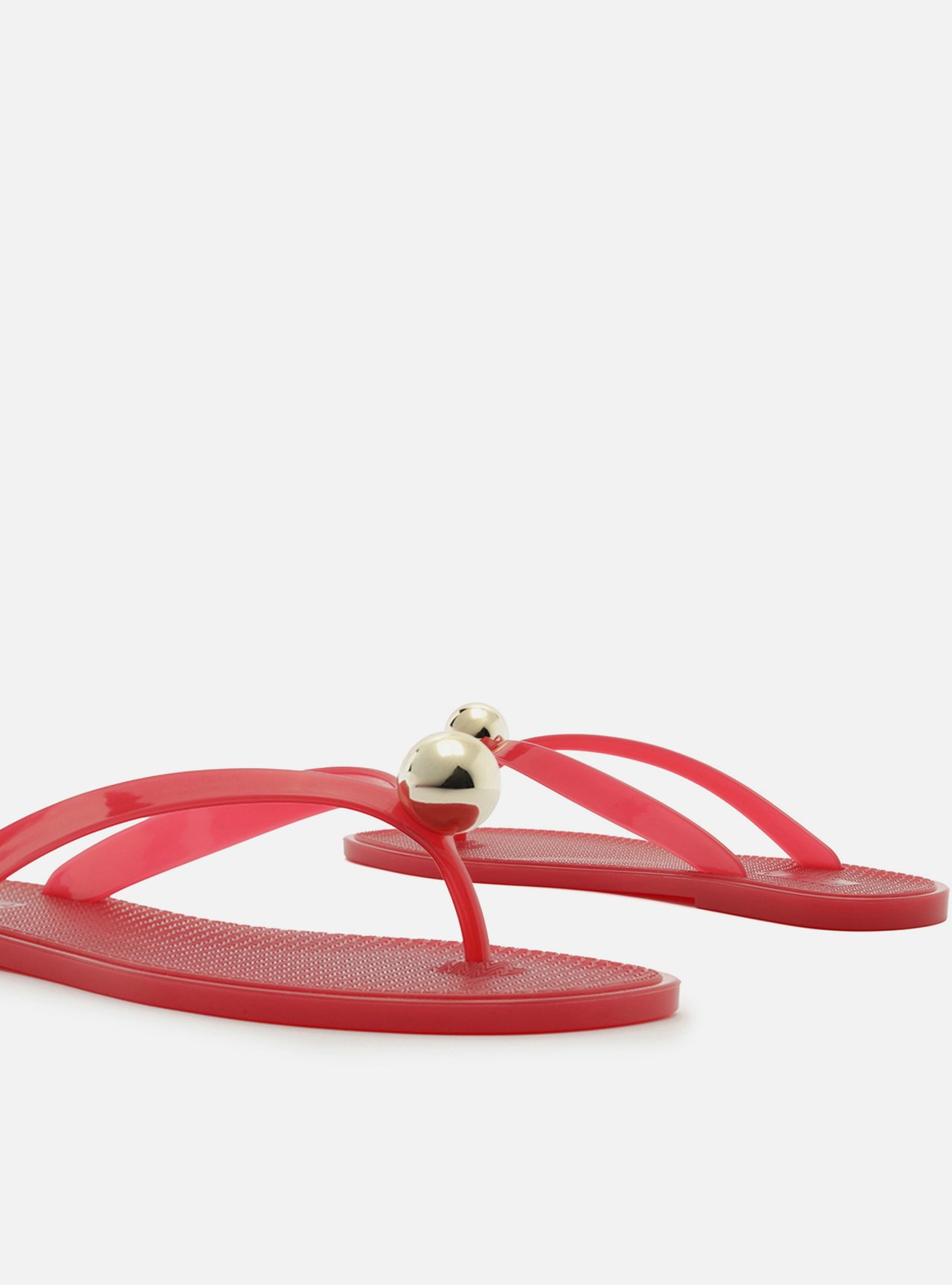 Chinelo Vermelho Jelly Glow Esfera Metal — foto 4