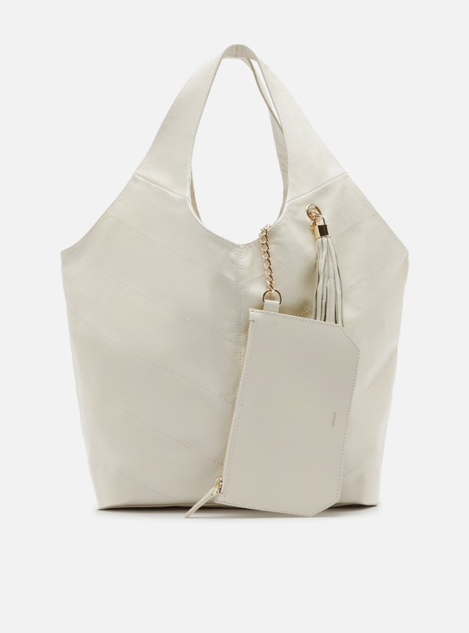 Bolsa Hobo Branca Couro Grande Barbicacho