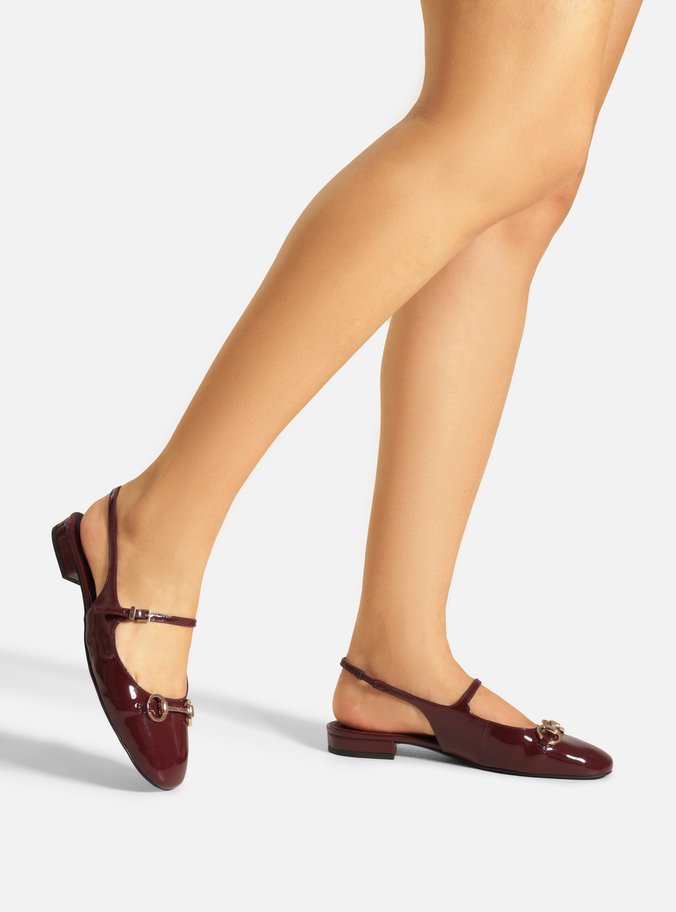 Sapatilha Boneca Vinho Verniz Slingback Bridão