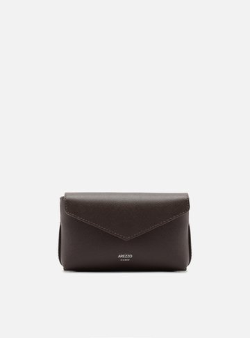 Arezzo — Bolsa Tiracolo Marrom Escura Pequena Envelope