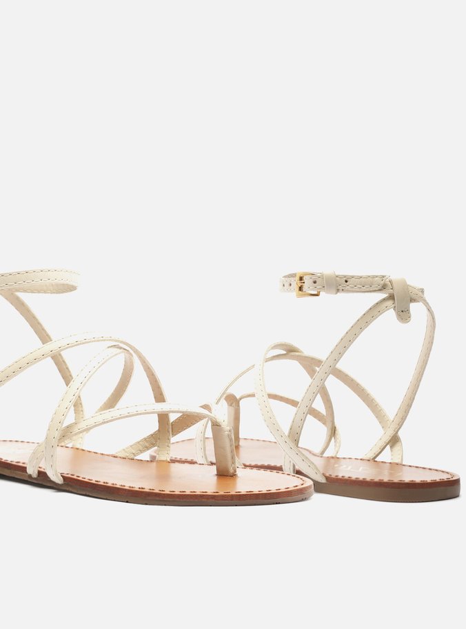 Sandália Rasteiras Off-White Tiras Cruzadas