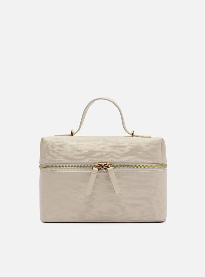 Bolsa Tiracolo Off White Couro Média