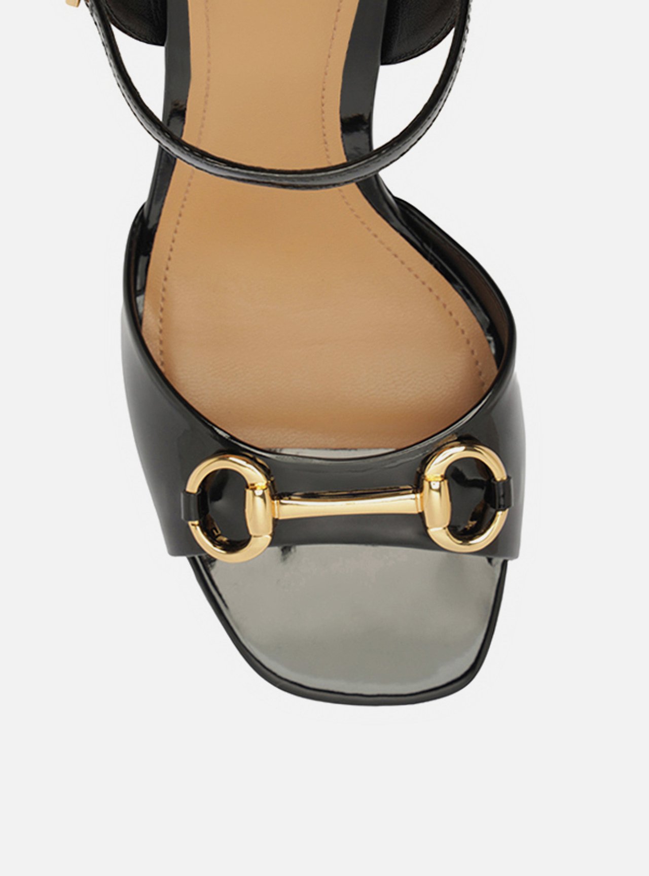 Sandália Preta Verniz Salto Bloco Slingback Bridão — foto 5