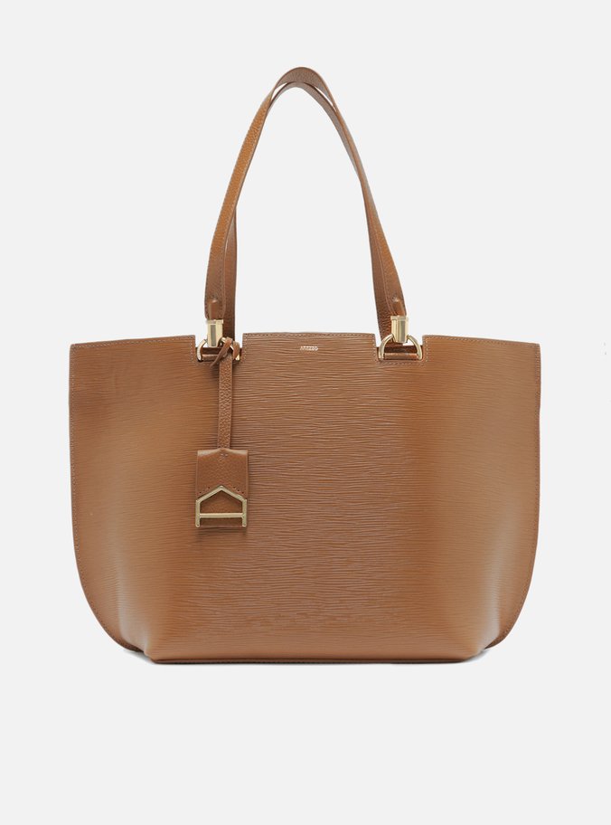 Bolsa Shopping Marrom Couro Abraccio Grande