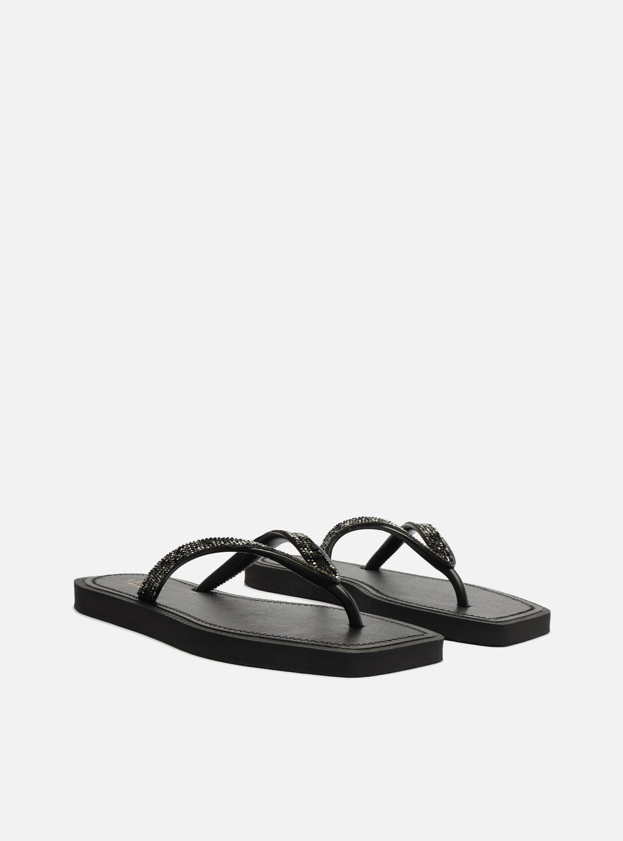 Chinelo de Dedo Preto Recouro Square Strass — foto 4