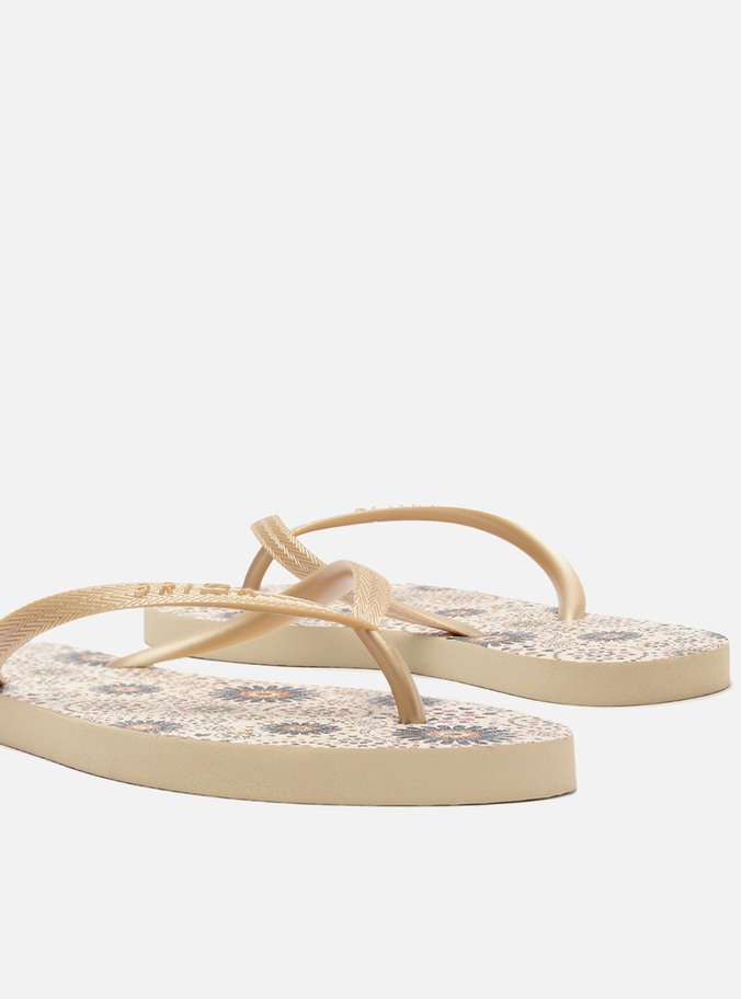 Chinelo de Dedo Dourado Estampa Marrocos Essential