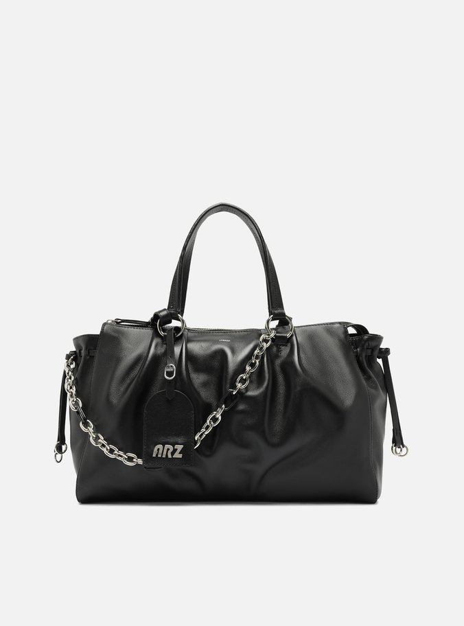Bolsa Tote Couro Preta Grande