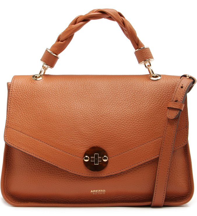 Bolsa Satchel Couro Patricia Grande Argila Real