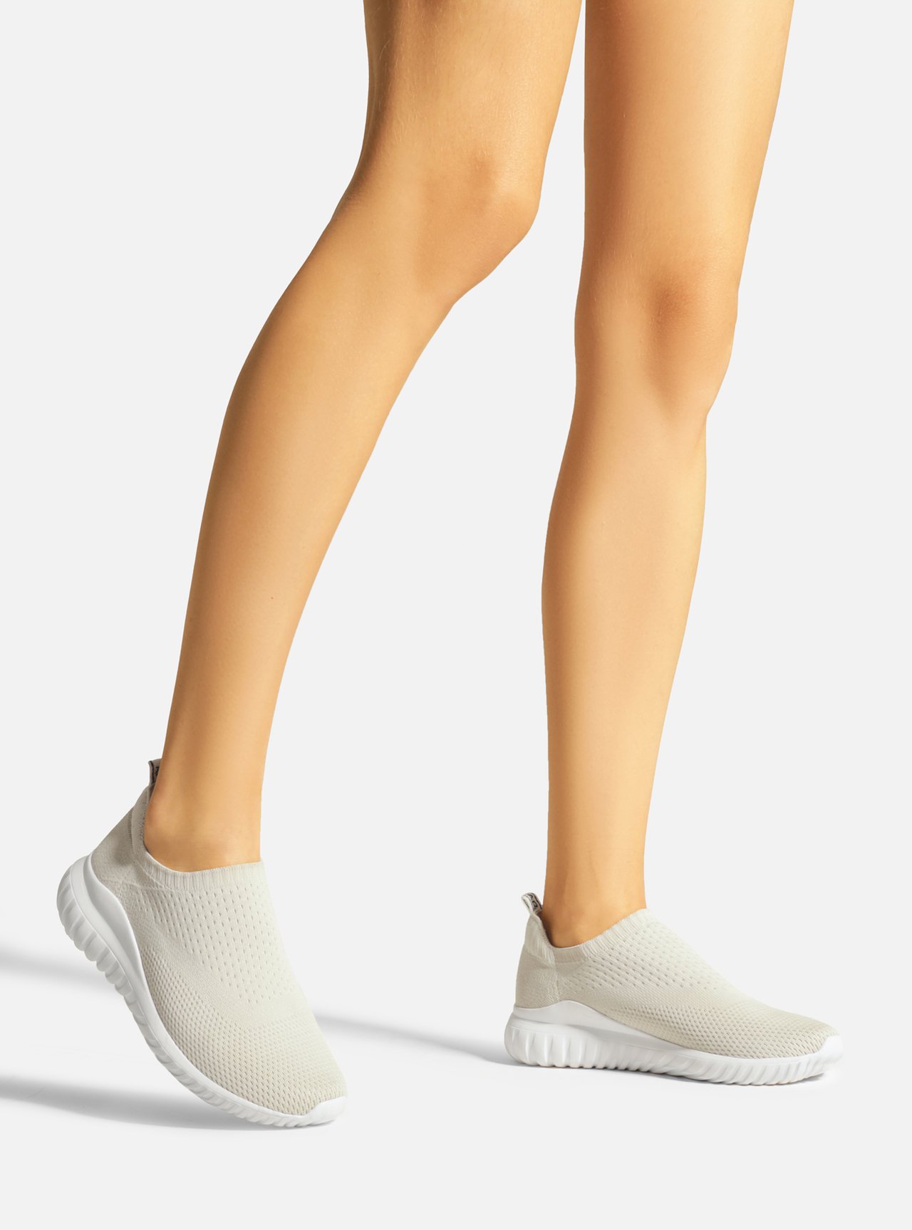 Tênis Slip On Creme Knit Tratorado — foto 6