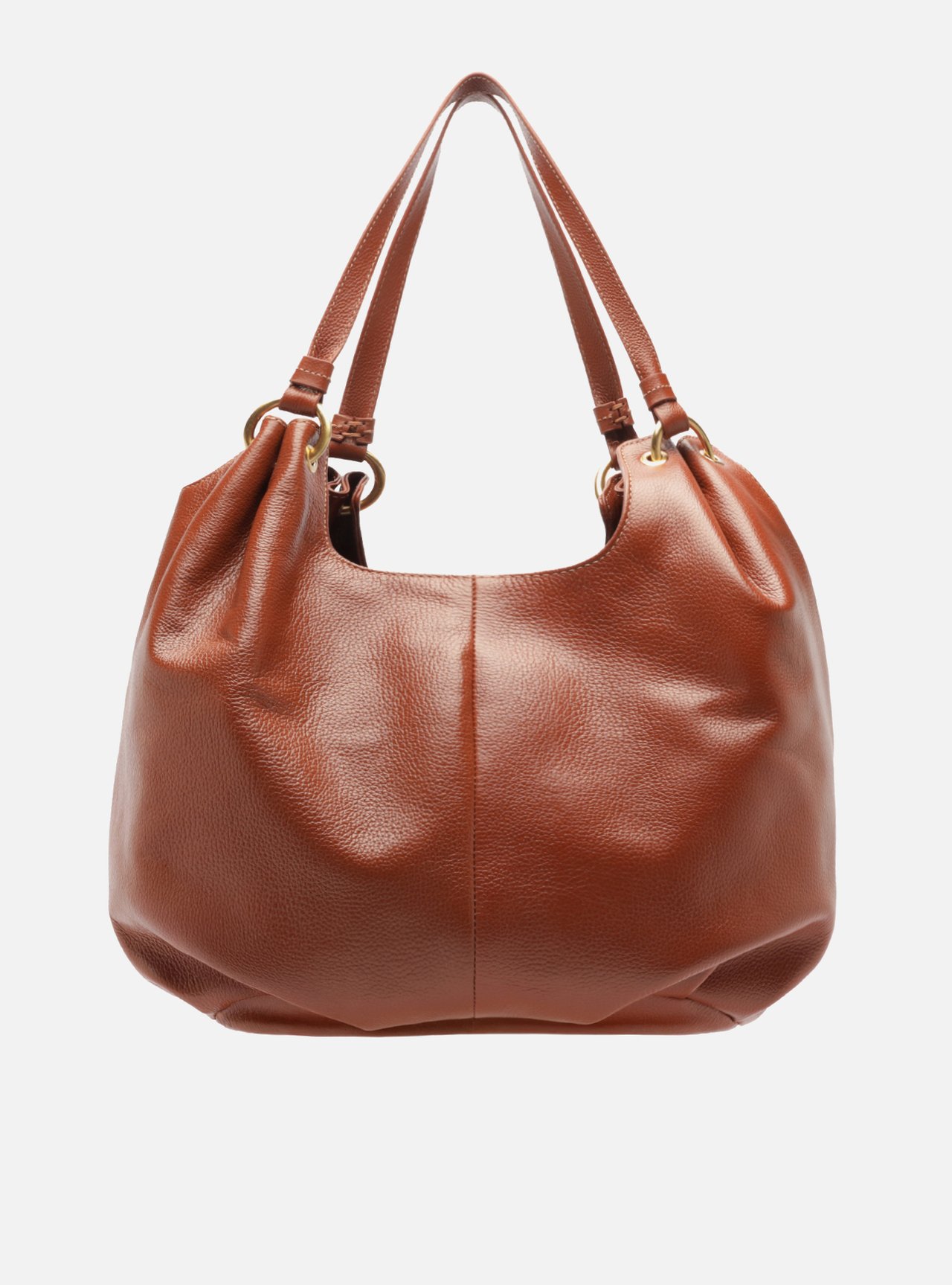 Bolsa Hobo Marrom Couro Grande Barbicacho — foto 3