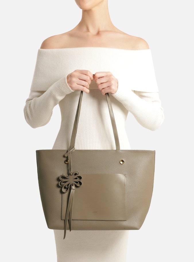 Bolsa Shopping Cinza Grande Bolso Frontal Charm