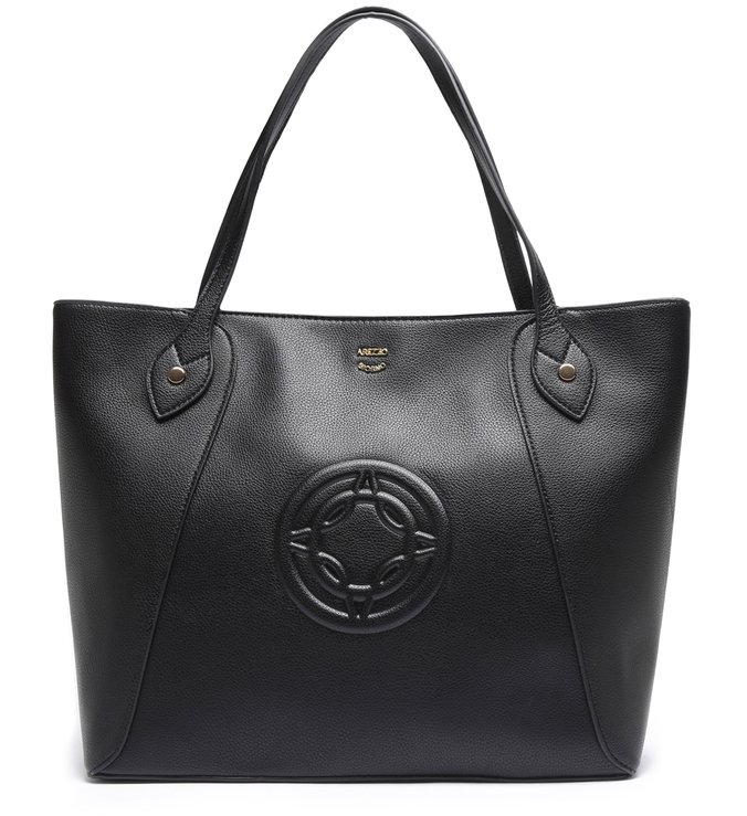 Bolsa Shopping Grande Logo Preta