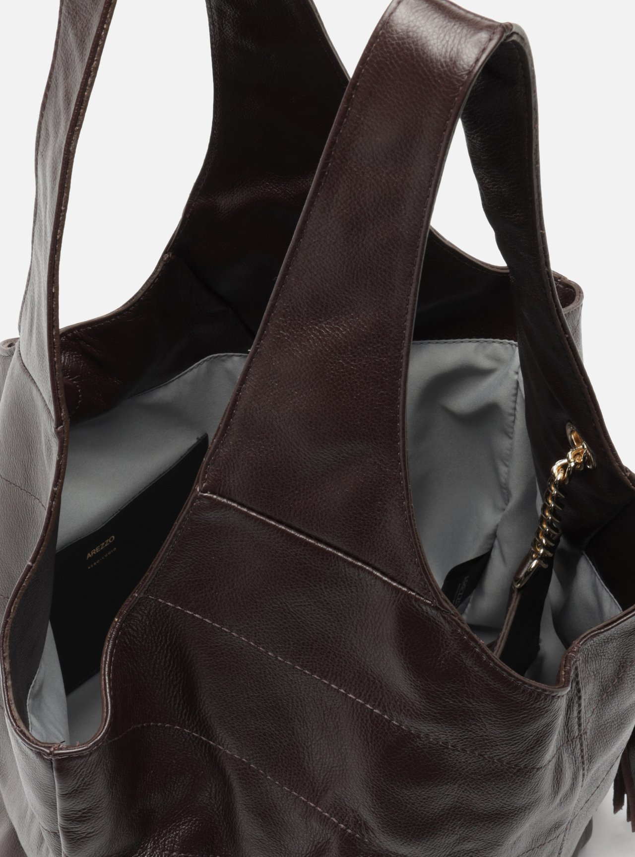 Bolsa Hobo Marrom Couro Ísis Grande — foto 4