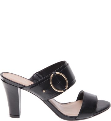Mule Couro Fivela Preta