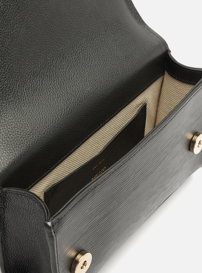 Bolsa Tiracolo Preta Couro Abraccio Pequena