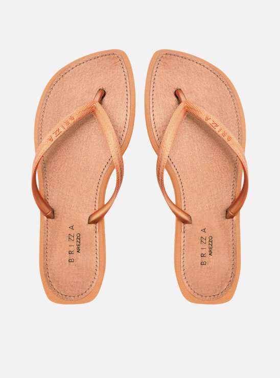 Chinelo de Dedo Marrom Metal Recouro Flash