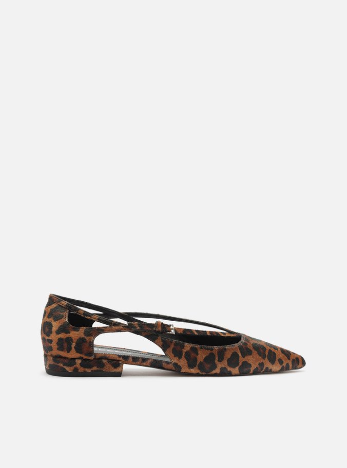 Sapatilha Animal Print Semi Aberta Fivelas