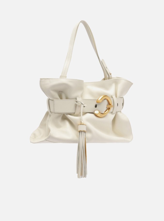 Bolsa Tiracolo Branca Couro Isa Média