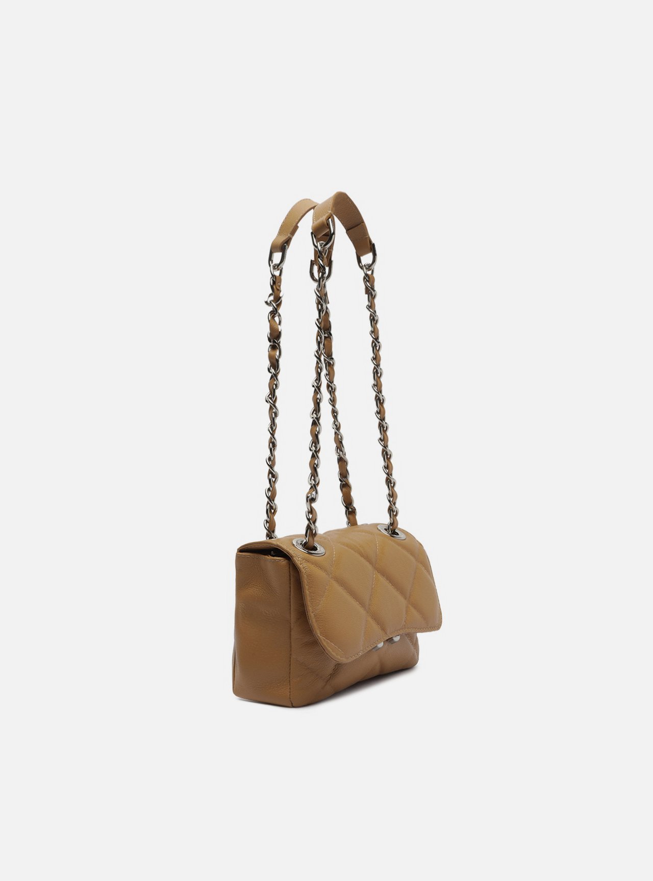 Bolsa Tiracolo Marrom Couro Pequena Matelassê — foto 5