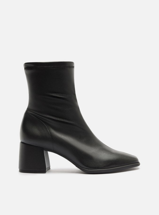 Bota Preta Cano Médio Salto Bloco