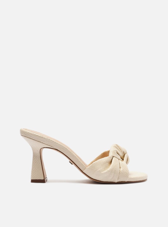 Mule Off-White Salto Médio Bloco Aurora
