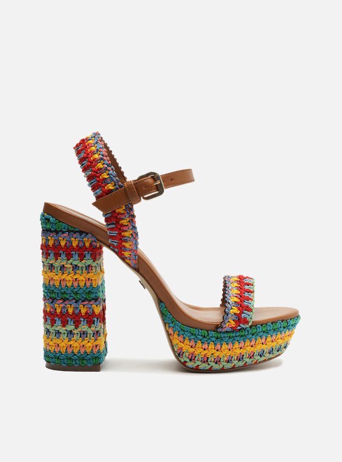 Sandália Marrom Meia Pata Crochê Color Mya