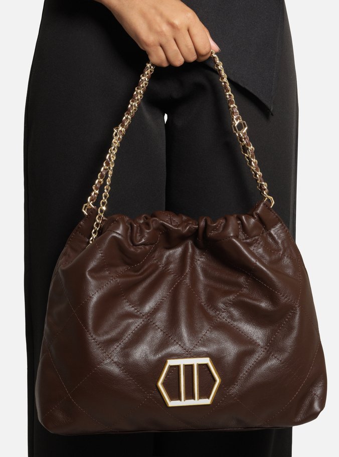 Bolsa Hobo Marrom Couro Esther Grande