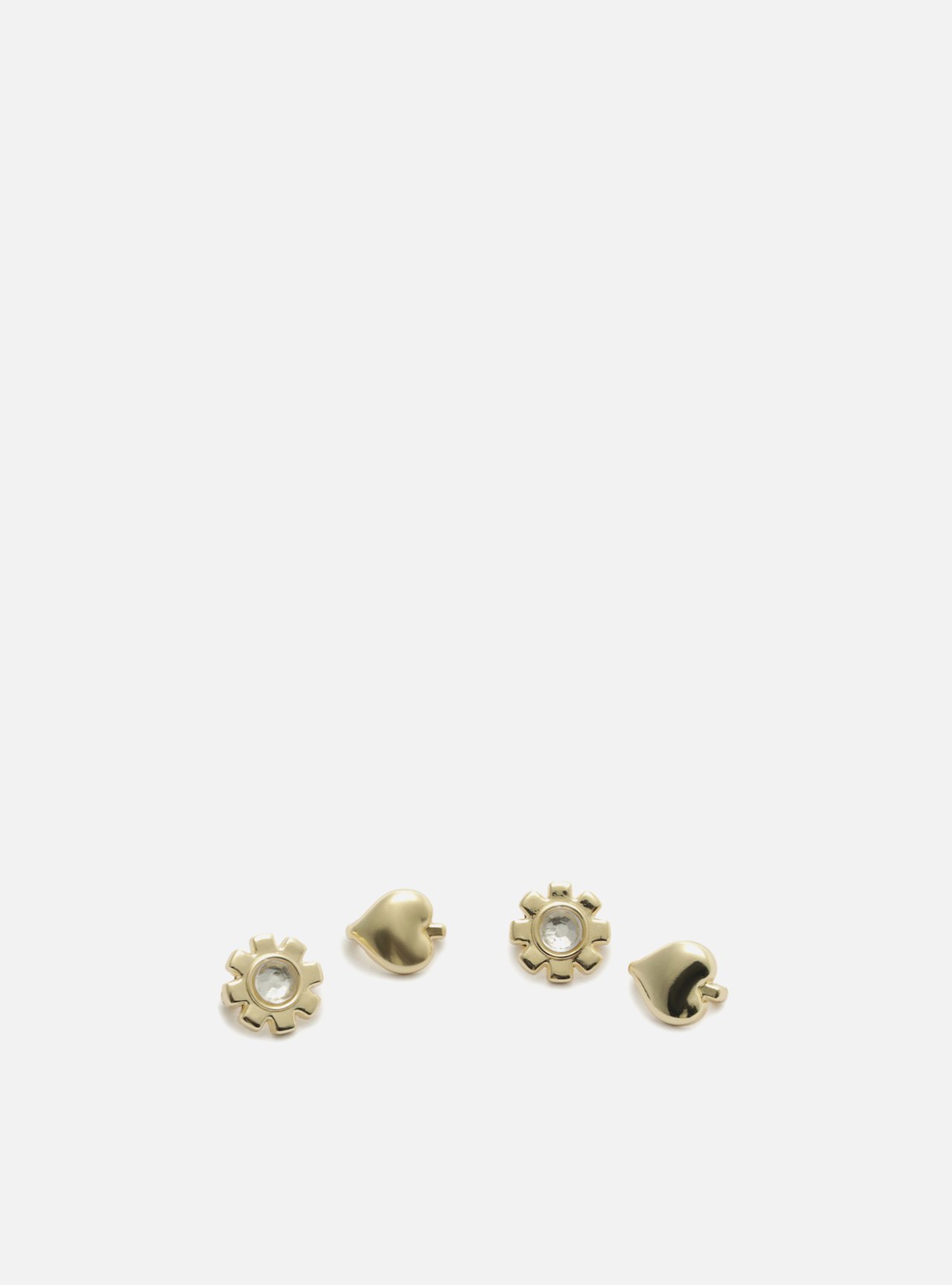 Kit Pins Metálicos Flor Coração Brizza — foto 2