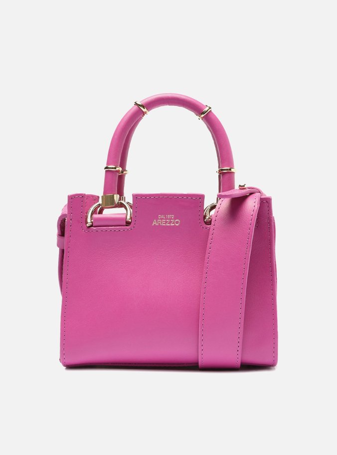 Bolsa Tote Rosa Couro Abbraccio Gold Pequena