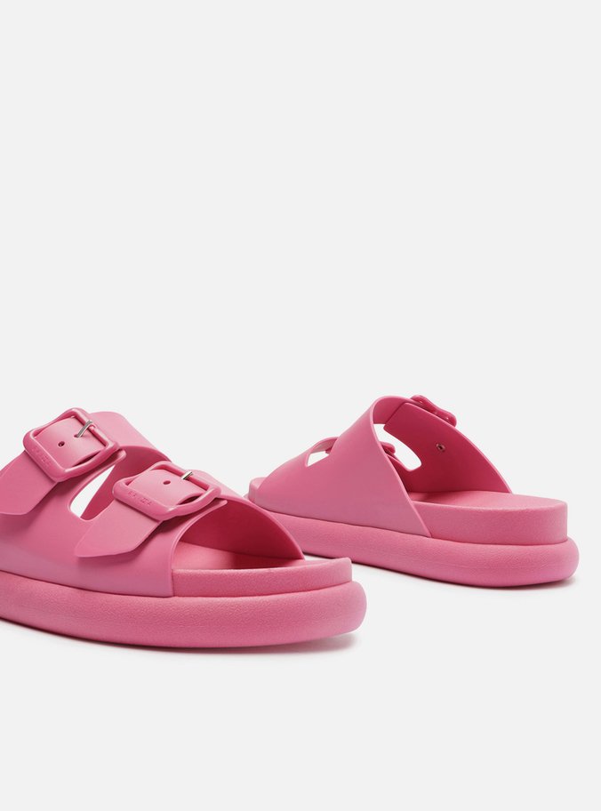 Chinelo Slide Rosa Fivelas Brizza