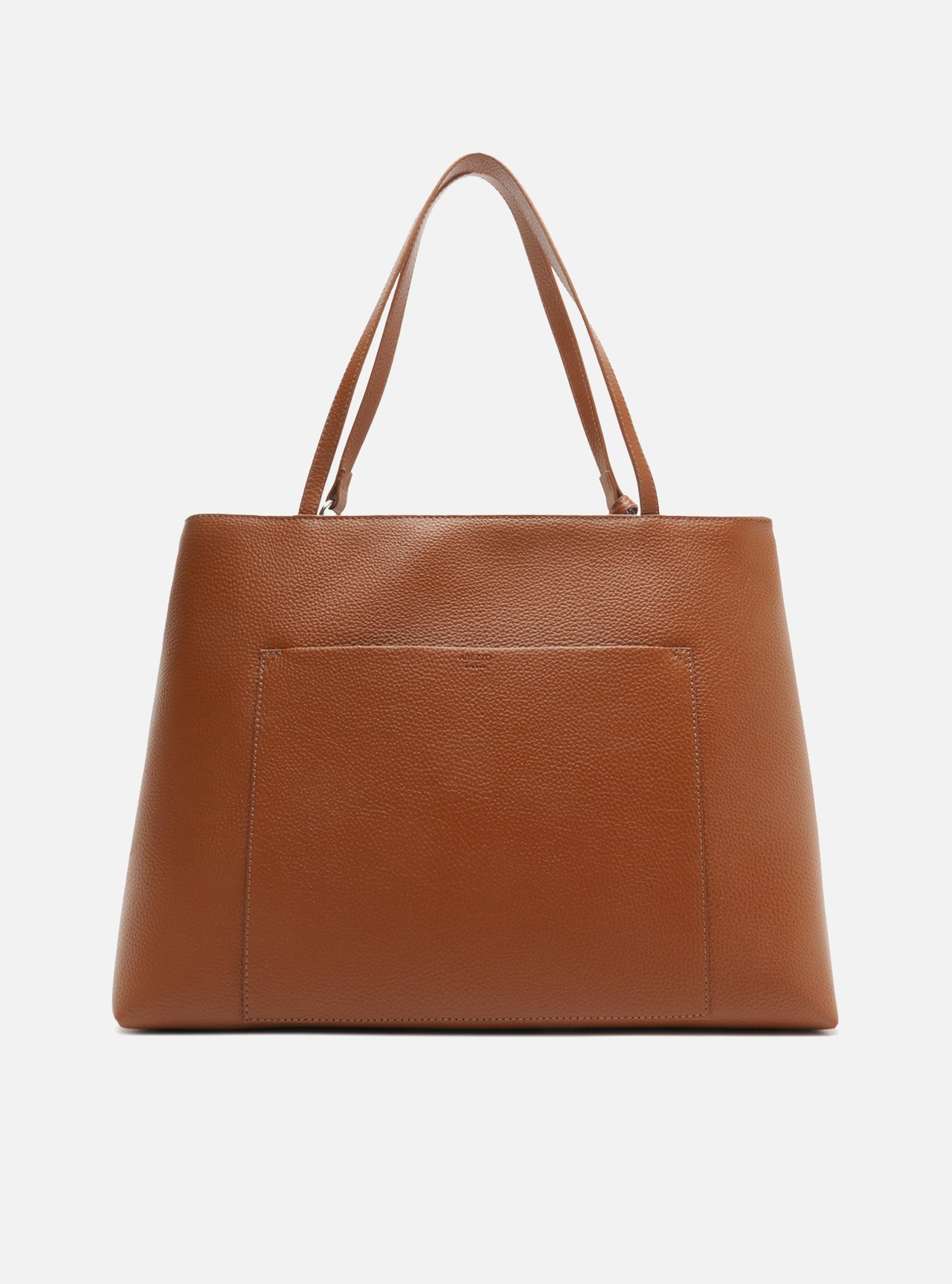 Bolsa Shopping Marrom Grande Granulada Franja — foto 3