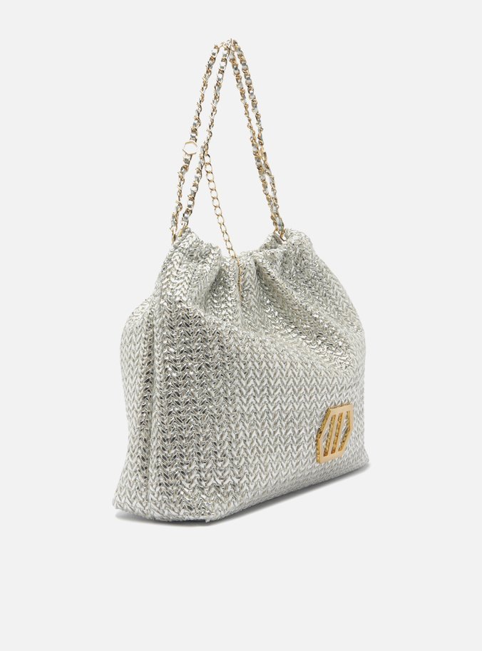 Bolsa Hobo Prateada Trama Esther Grande