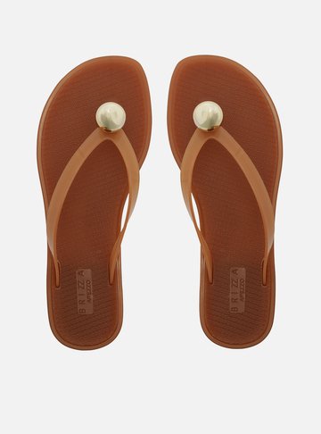 Chinelo Marrom Jelly Glow Esfera Metal