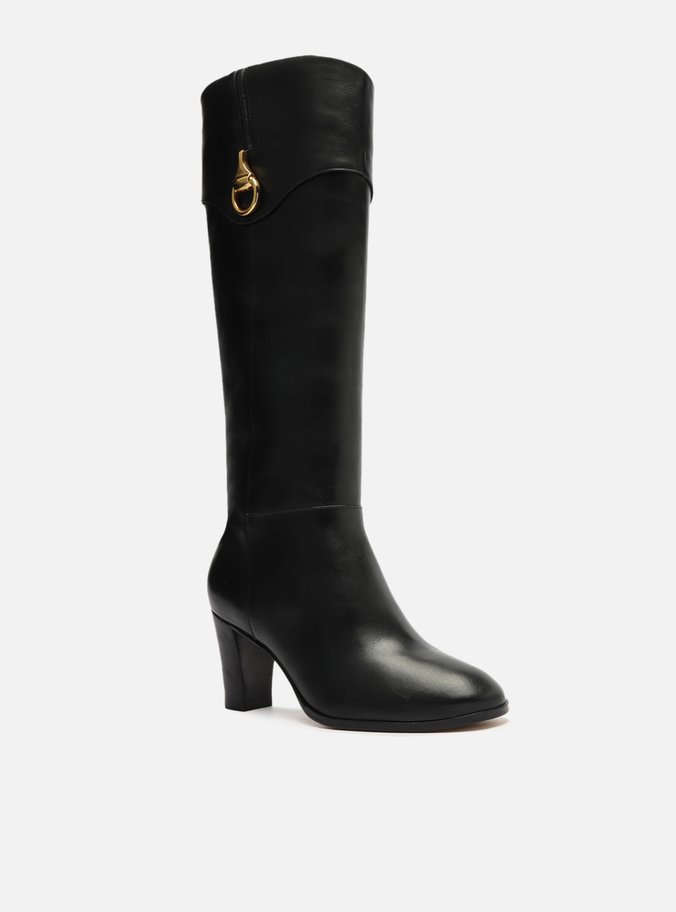 Bota Preta Couro Cano Longo Savannah
