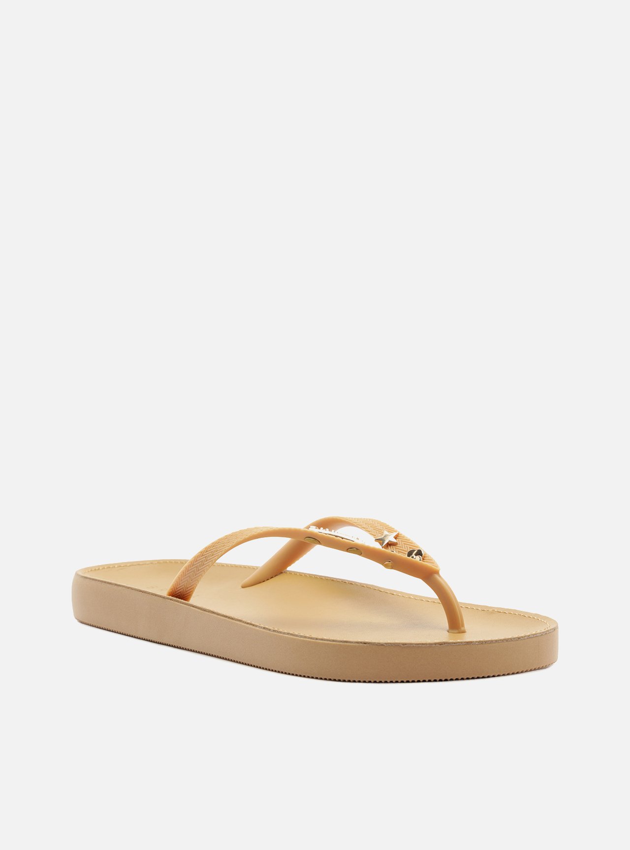Chinelo de Dedo Nude Flatform Metais Brizza — foto 2
