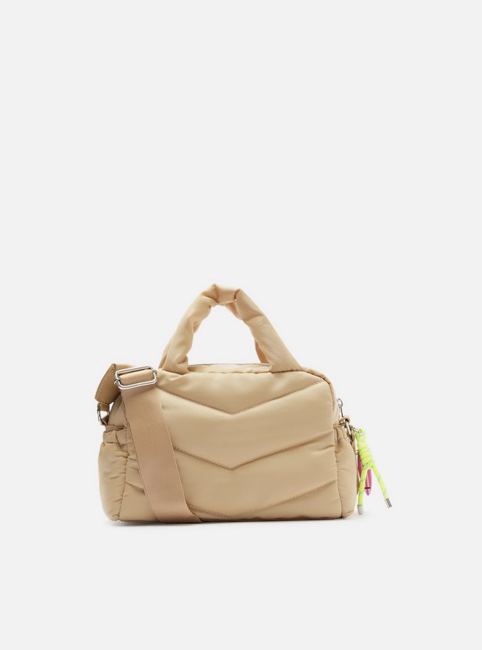 Bolsa Bowling Bege Nylon Média Puffer