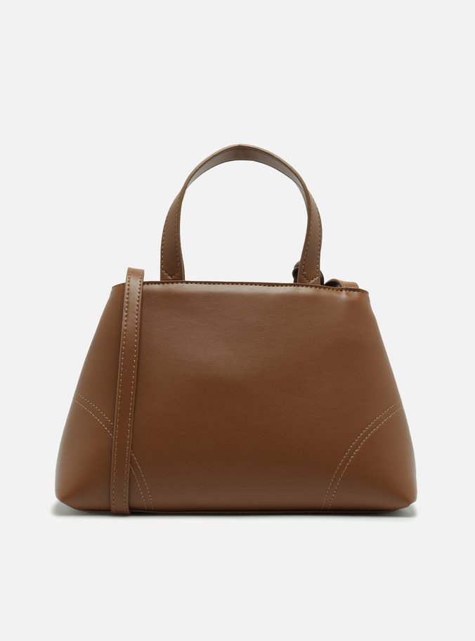 Bolsa Tote Marrom Média Costuras Bag Charm