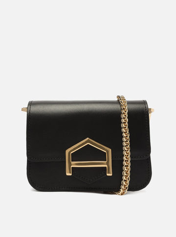 Bolsa Tiracolo Preta Couro A001 Pequena