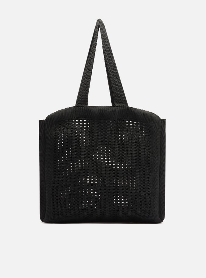 Bolsa Shopping Preta Crochê Mônaco Grande