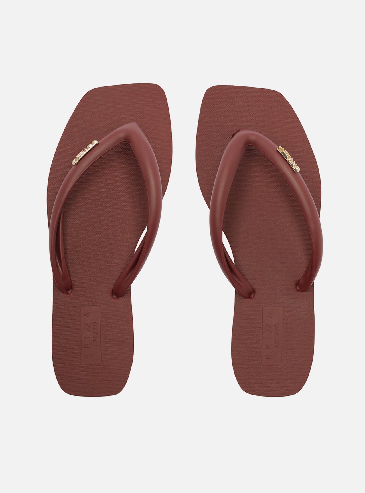Chinelo de Dedo Vermelho Flatform Metais Brizza — foto 1