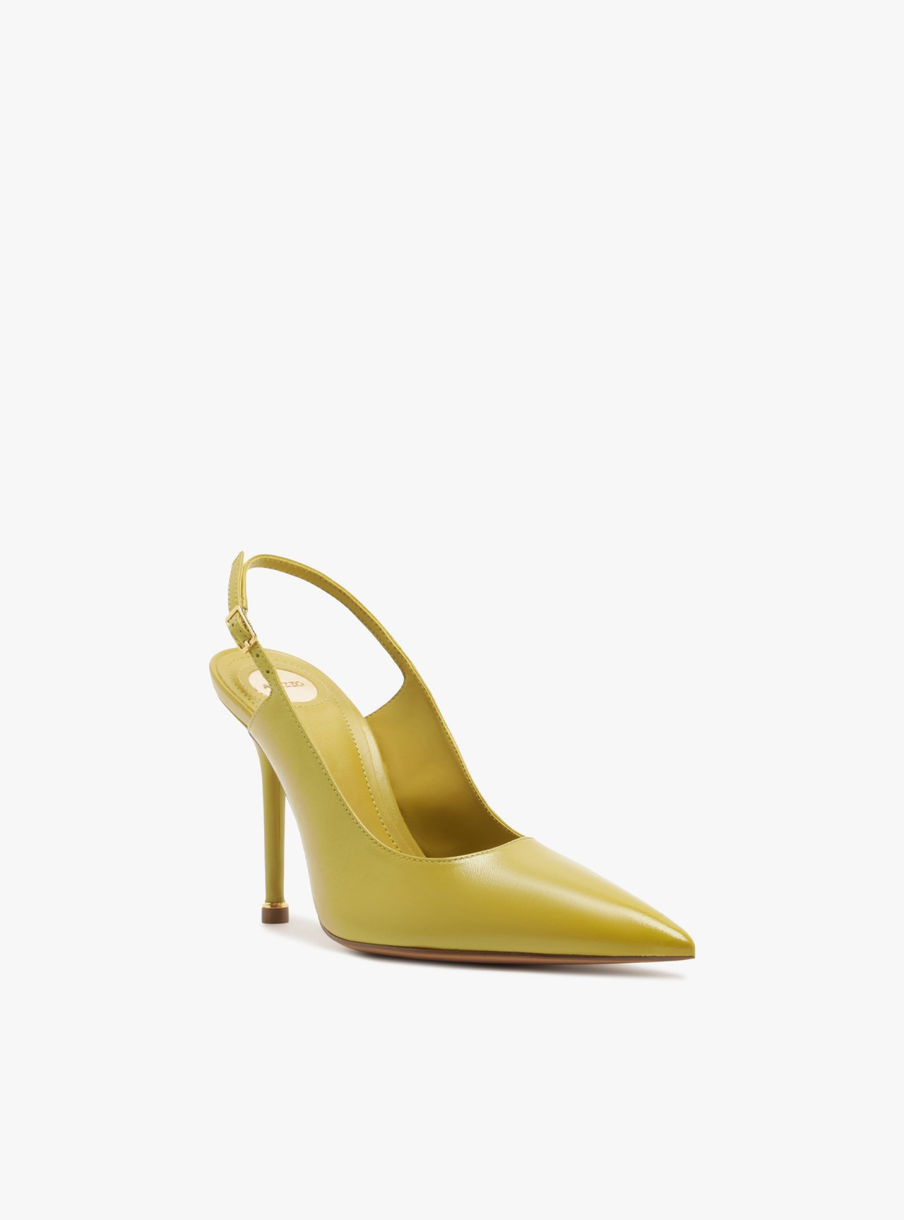 Scarpin Verde Couro Salto Fino Slingback — foto 2