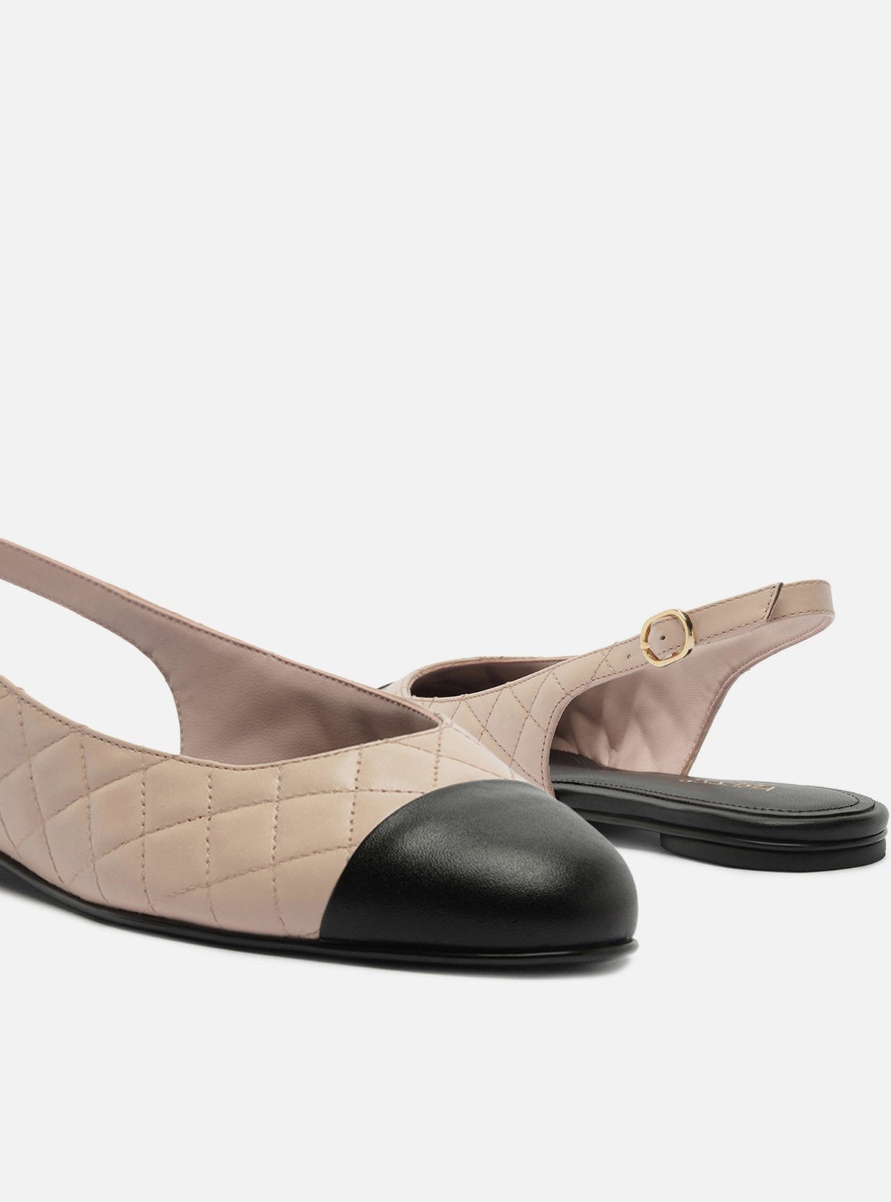 Sapatilha Rosa Couro Bico Redondo Matelassê Slingback — foto 4
