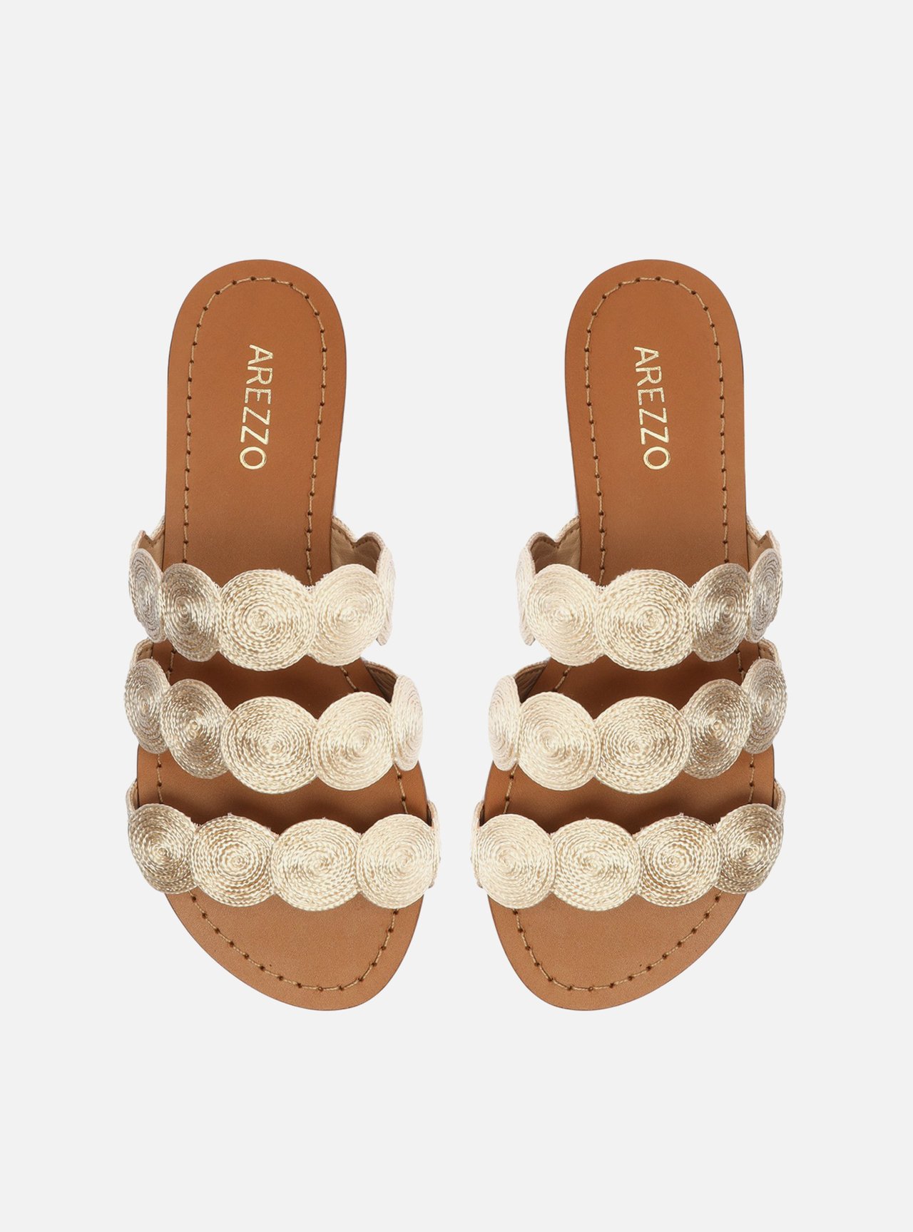 Rasteira Off-White Tiras Bordadas — foto 5